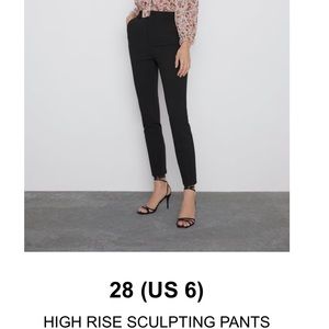 Zara black high rise sculpting pants